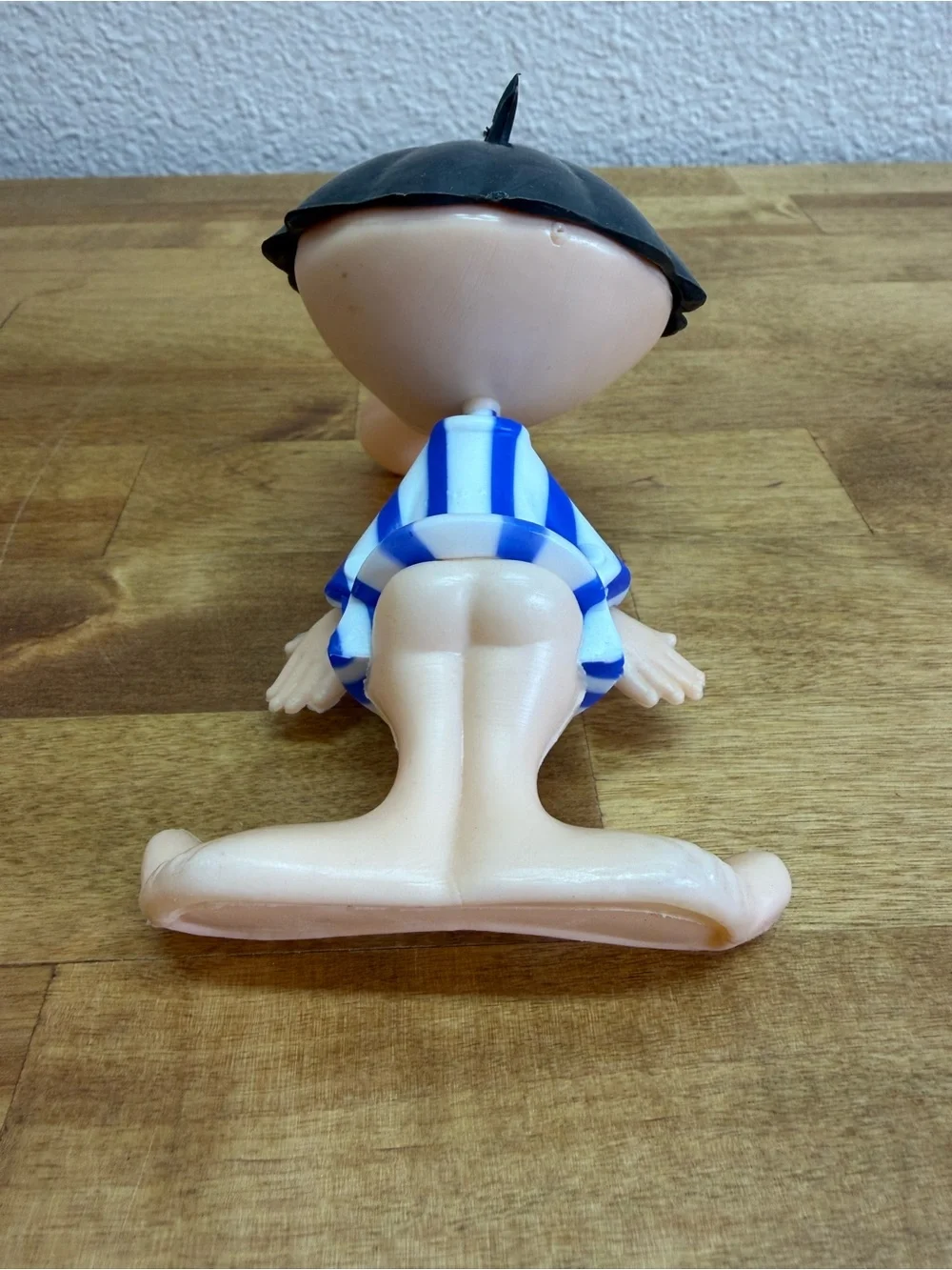 Vintage 70s Hong Kong Plastic Novelty Big Nose Mooning Boy Figure Bare Butt Gag
